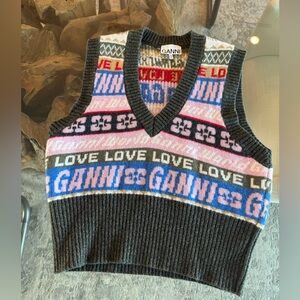 Ganni Colorful Striped Sweater Vest